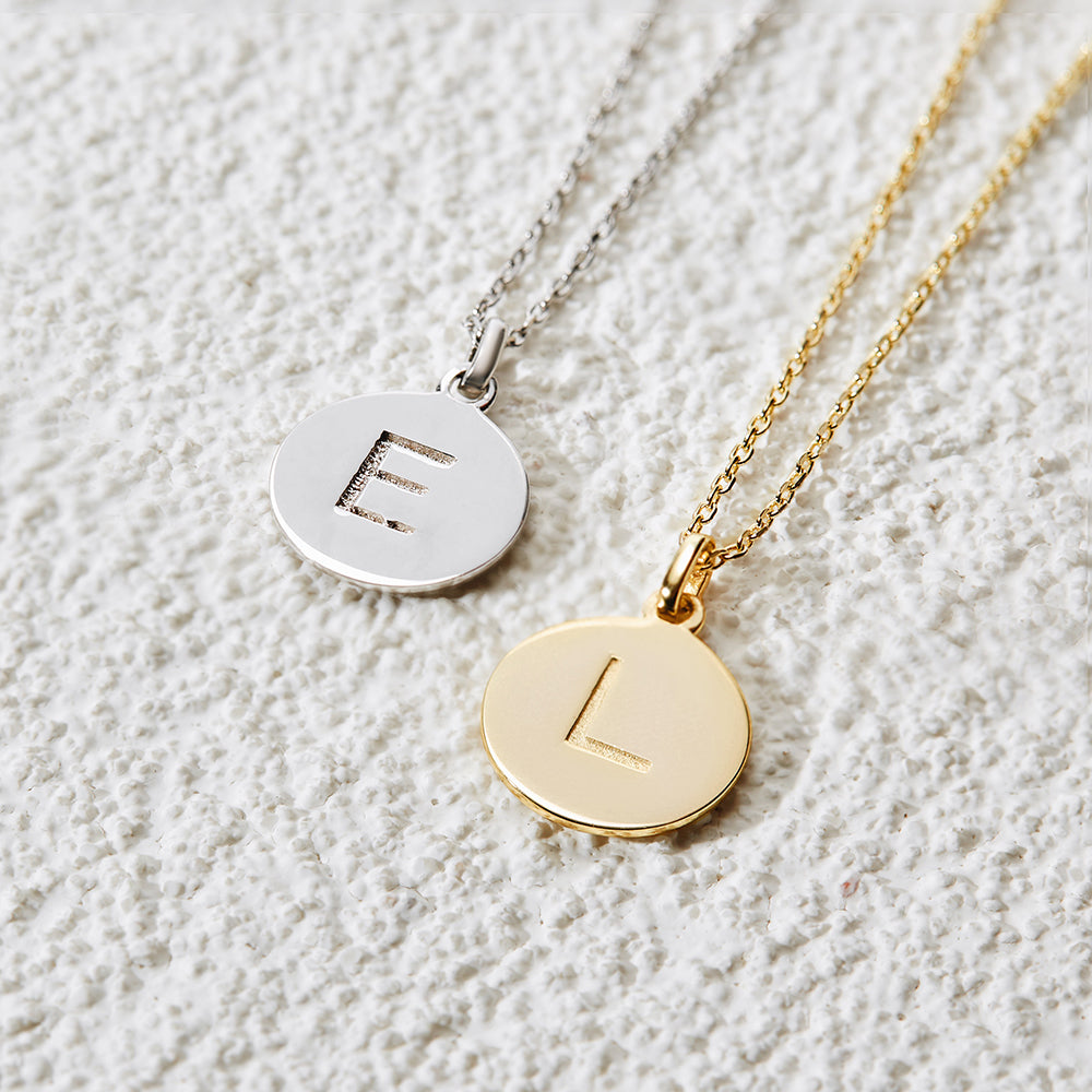 Disc Monogram Necklace - Personalized Monogram Necklace - Gold Monogram Necklace - Dainty Monogram Necklace - Dainty initials Disc Necklace