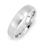 5mm Brushed Stainless Steel Wedding Band