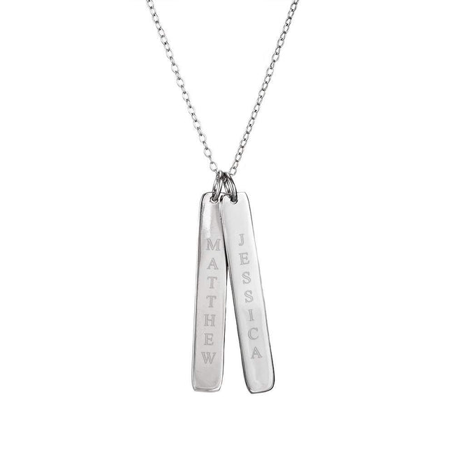 Double Vertical Name Bar Pendant