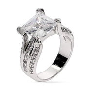 Elegant Princess Cut CZ Engagement Ring