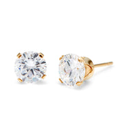 Mens 14K Gold Filled Round CZ 6mm Stud Earrings