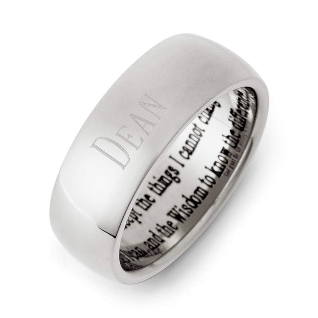 Men's &  Women's Stainless Steel Serenity Prayer Ring