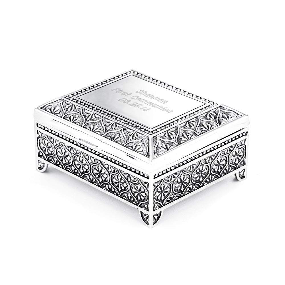 Engravable Vintage Style Square Jewelry Box | Eve's Addiction