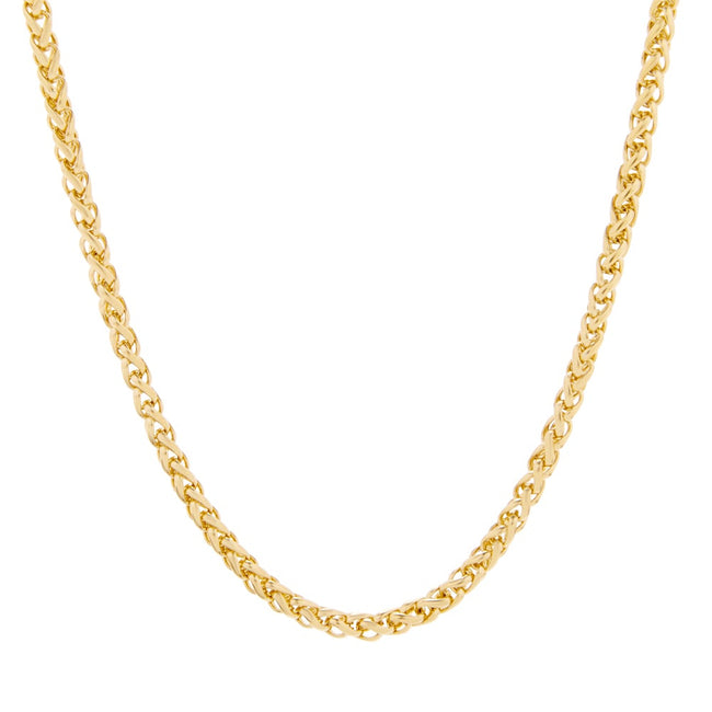 Men's Gold Plated Stainless Steel Spiga Chain Necklace