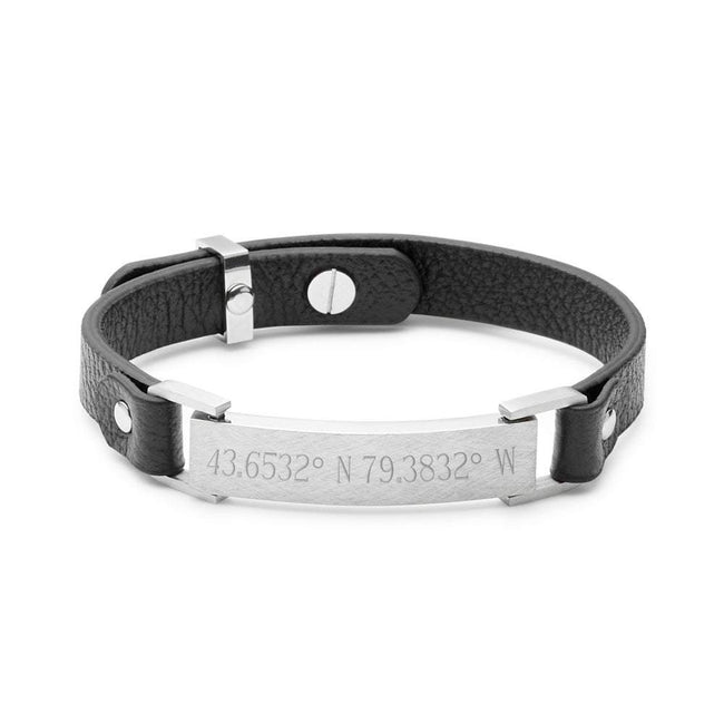 Custom Coordinate Men's Slim Adjustable ID Bracelet