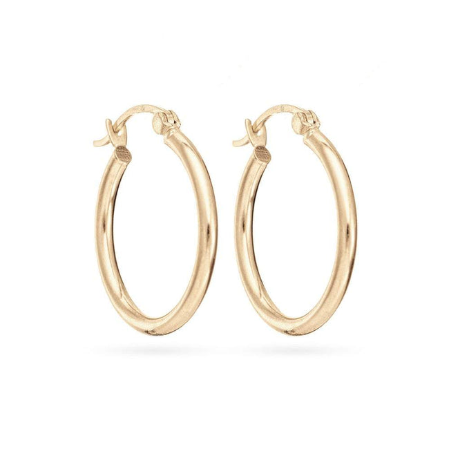 14K Gold 3/4 Inch Hoop Earrings