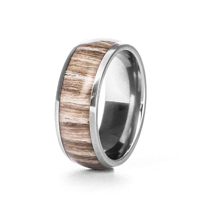 8mm Wood Inlay Titanium Ring