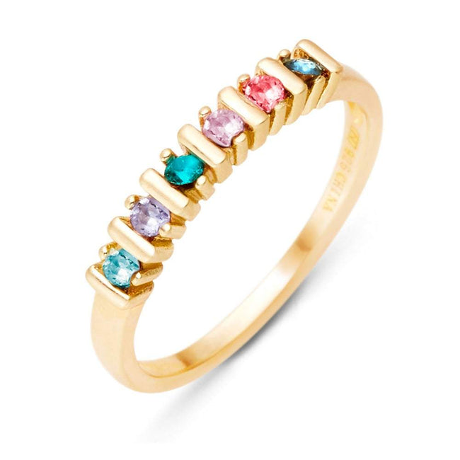 6 Stone Birthstone Gold Eternity Ring