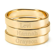Engravable Three Gold Stacking Mother's Rings