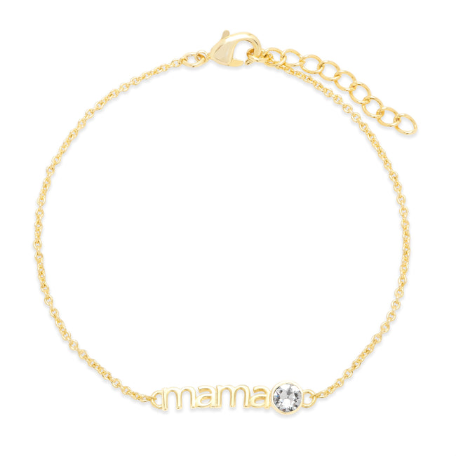 Custom Gold Birthstone Mama Bracelet