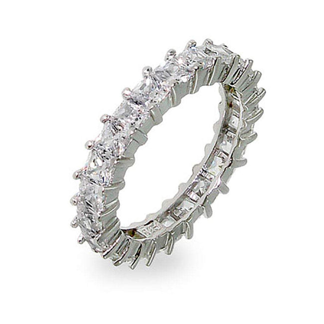 Diamond CZ Princess Cut Eternity Band