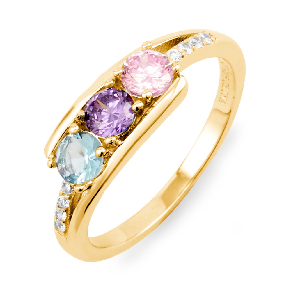 3 Birthstone Christopher Michael Designed Mothers Ring with Fine Diamonds -  MothersFamilyRings.com