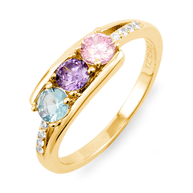 Mothers Ring, Custom Family Birthstone Ring, 3-stone Ring, Cluster Ring,  Personalized Birthstone Jewelry, Mothers Day Gift, Birthstone Ring - Etsy