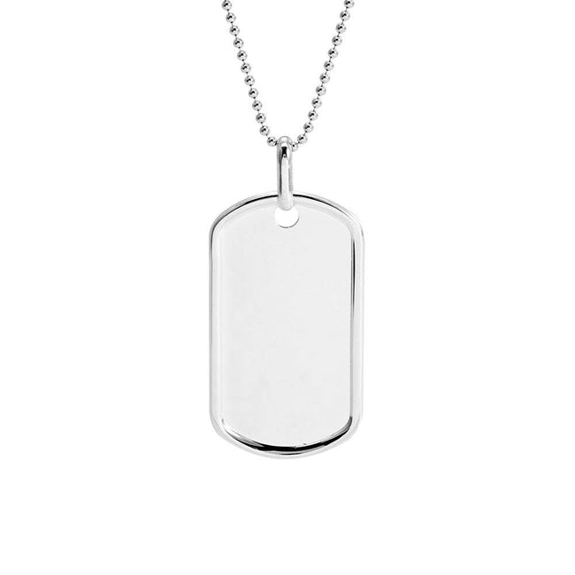 Medium Sterling Silver Dog Tag Pendant