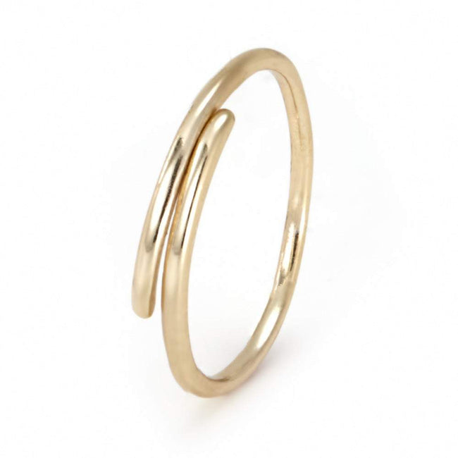 Gold Plated Dainty Crossover Ring | Eve's Addiction