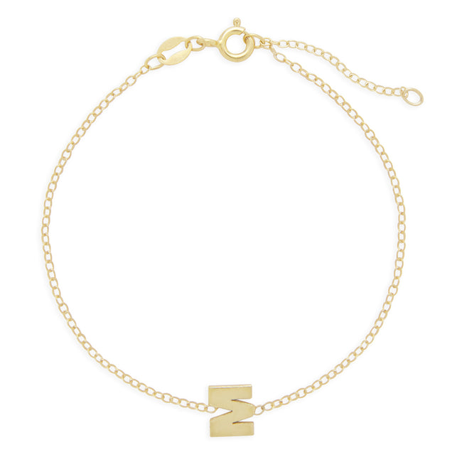 Gold Plated Sideways Initial Bracelet