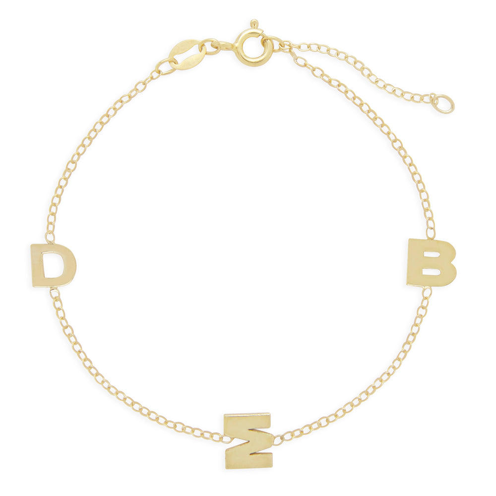Shop Saks Fifth Avenue Collection 14K Yellow Gold Initial Charm Bracelet |  Saks Fifth Avenue