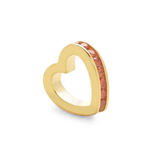 Gold January Eternity Heart Charm