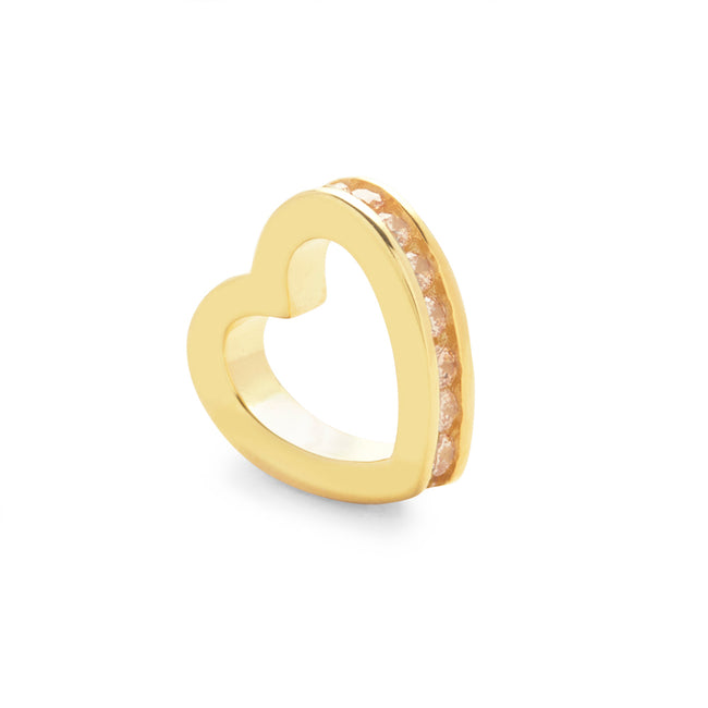 Gold November Eternity Heart Charm