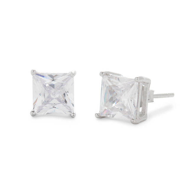 Men's 6mm Square CZ Stud Earrings