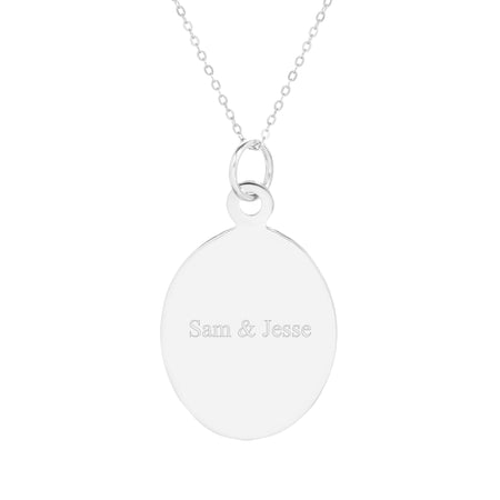 Sterling Silver Oval Tag Photo Necklace | Eve's Addiction