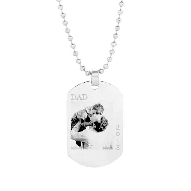 Father's Day Photo Dog Tag Pendant