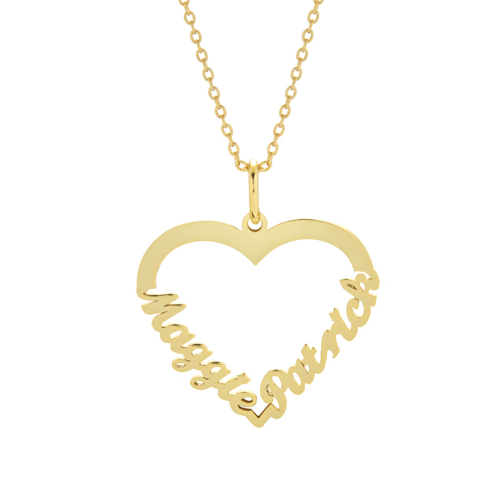 Gold Heart Nameplate Necklace | Eve's Addiction