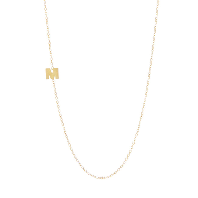 Gold Plated Sideways Initial Necklace