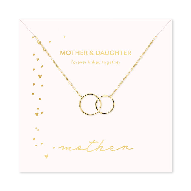 Mother & Daughter Gold Two Generation Eternity Circle Necklace