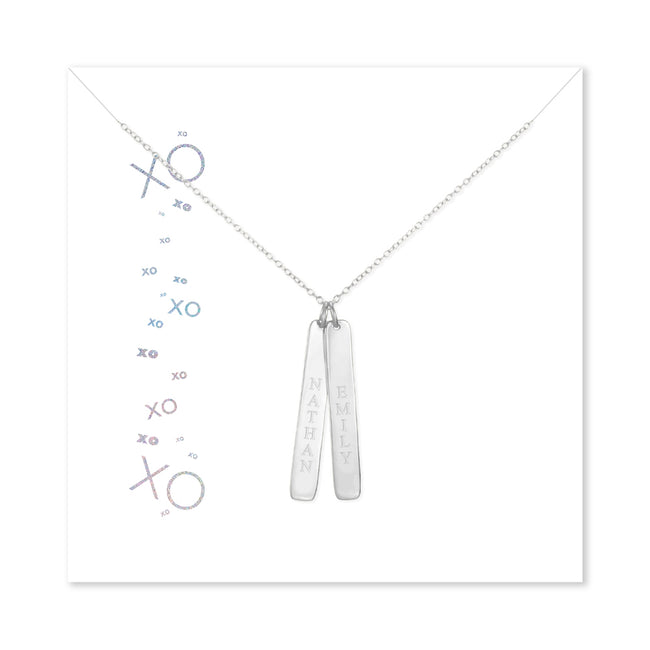 XOXO Custom 2 Vertical Name Bar Necklace