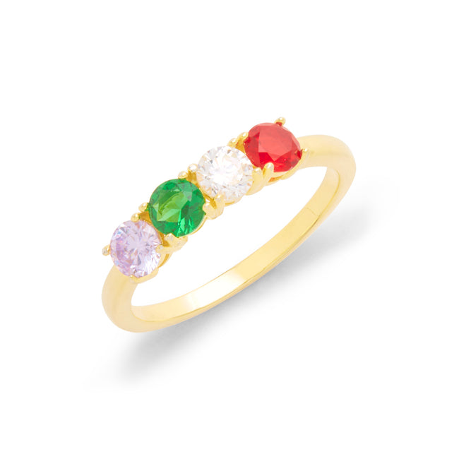 Four Stone Birthstone Gold Eternity Ring