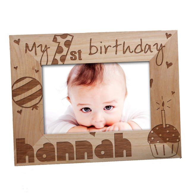 Babys 1st Birthday 4x6 Wooden Picture Frame