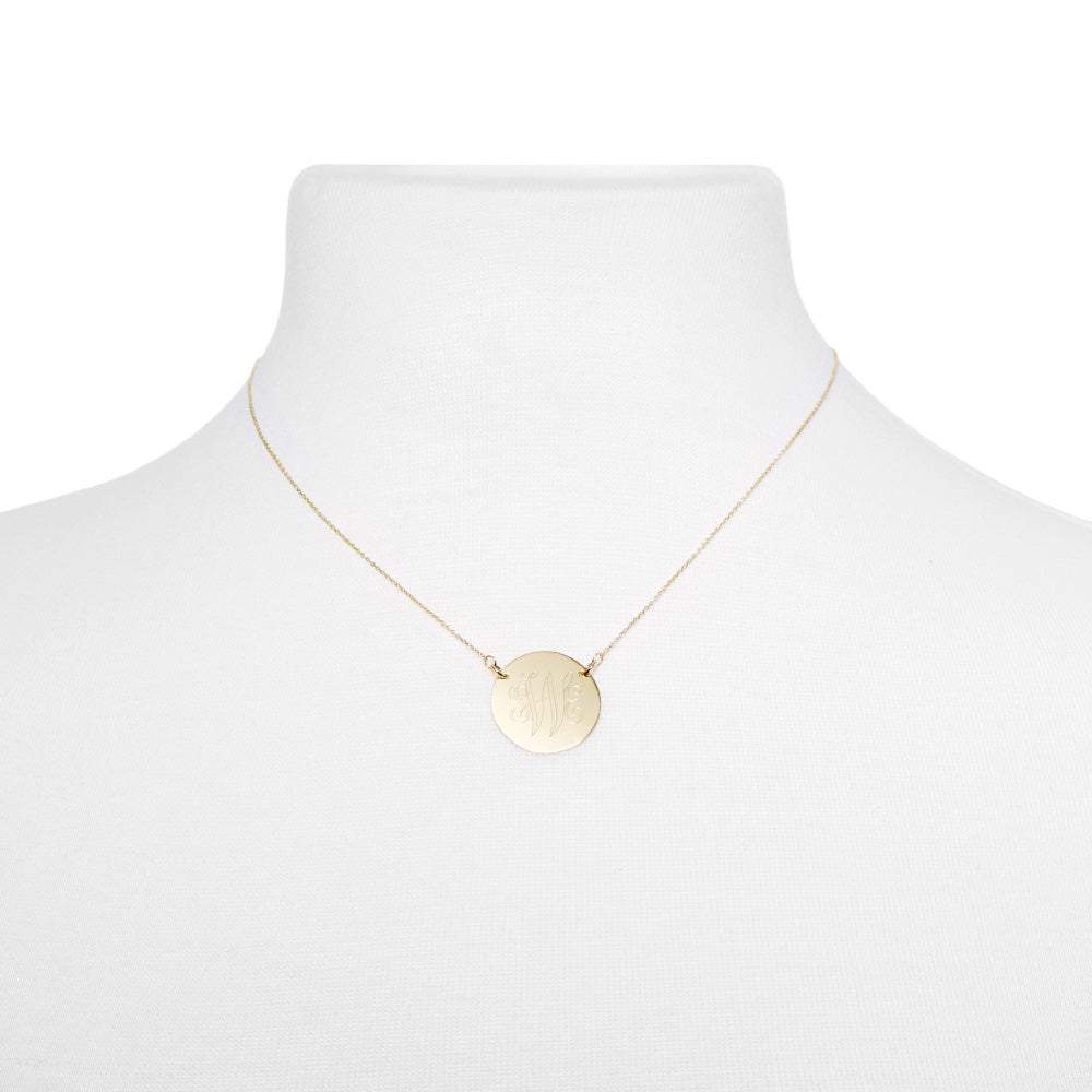 Simply Silver 14ct Rose Gold Plated Sterling Silver 925 Beaded Edge  Personalised Disc Pendant - Jewellery from Jon Richard UK
