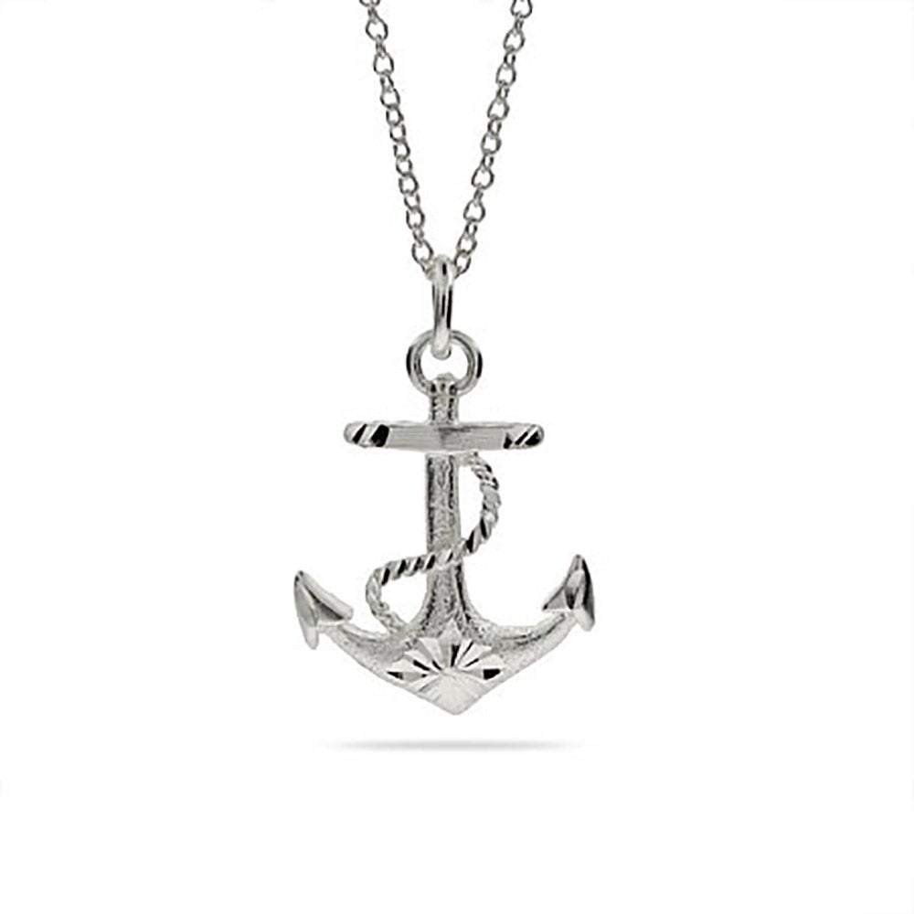 Primal Silver Sterling Silver Anchor Pendant with 18-inch Cable Chain -  Walmart.com