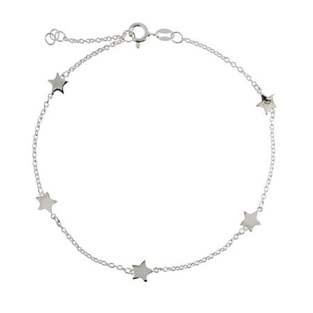 Chain of Stars Sterling Silver Anklet | Eve's Addiction