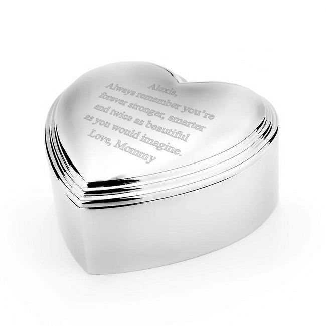 Engravable Heart Shaped Keepsake Jewelry Box