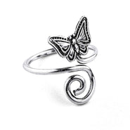 Butterfly Toe Ring in Sterling Silver