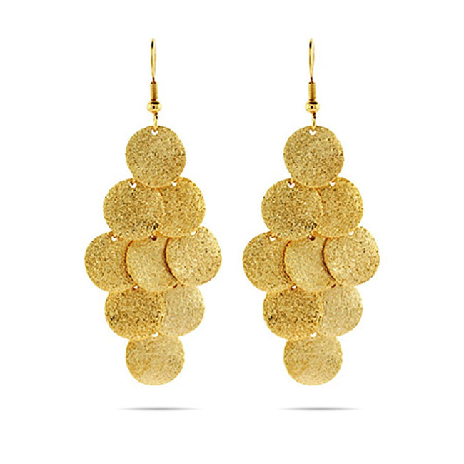 Gold Round Cluster Earrings