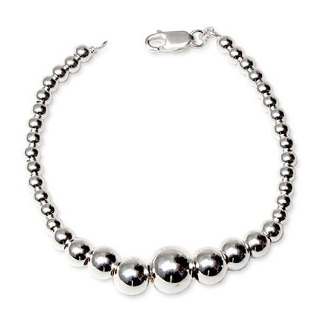 Graduated Bead Sterling Silver Bracelet