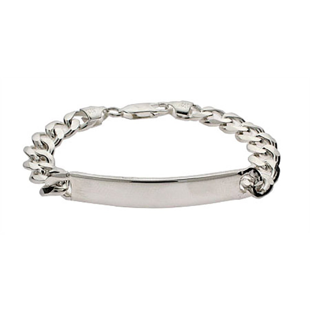 Ladies Sterling Silver Curb Link ID Bracelet | Eve's Addiction