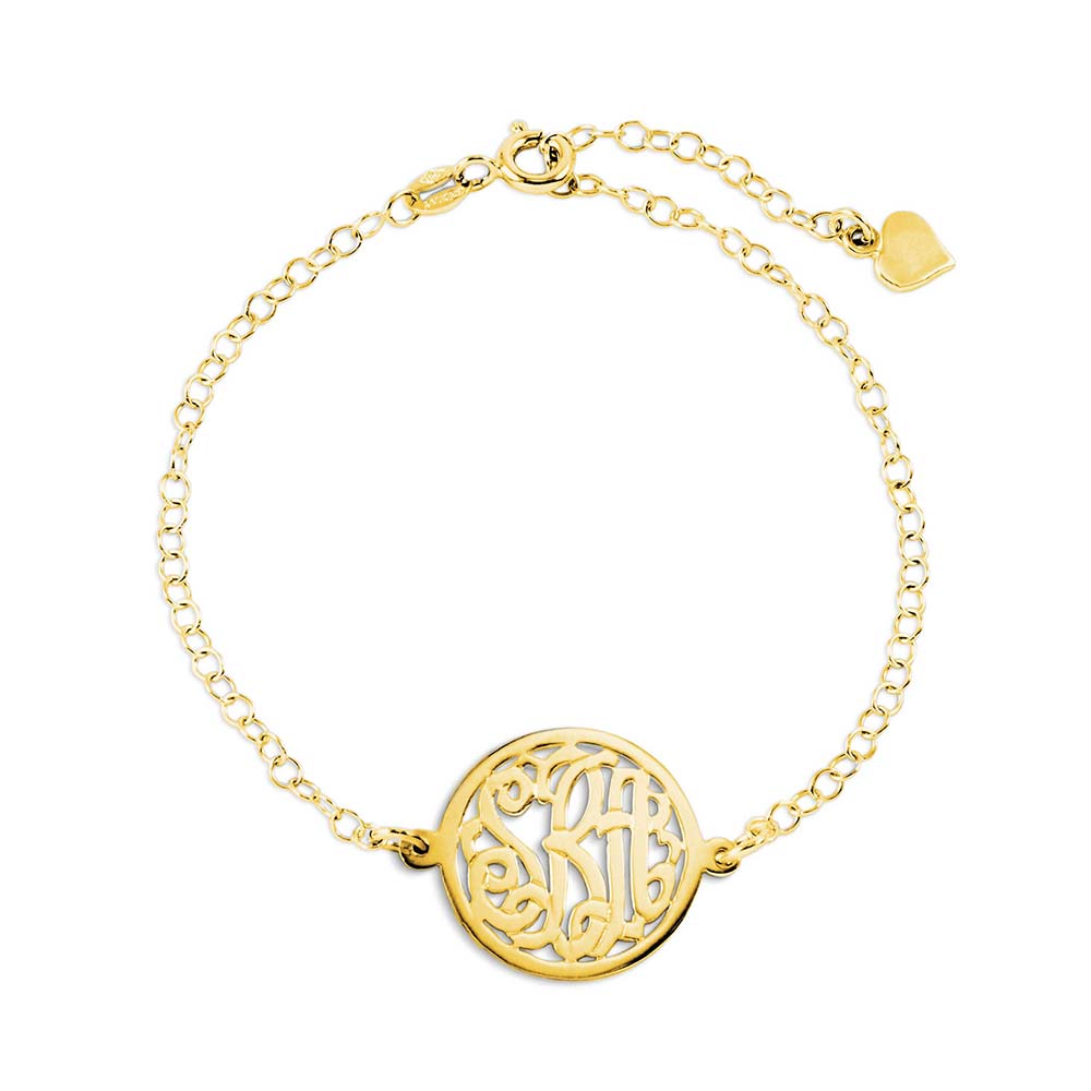 gold bracelet monogram chain