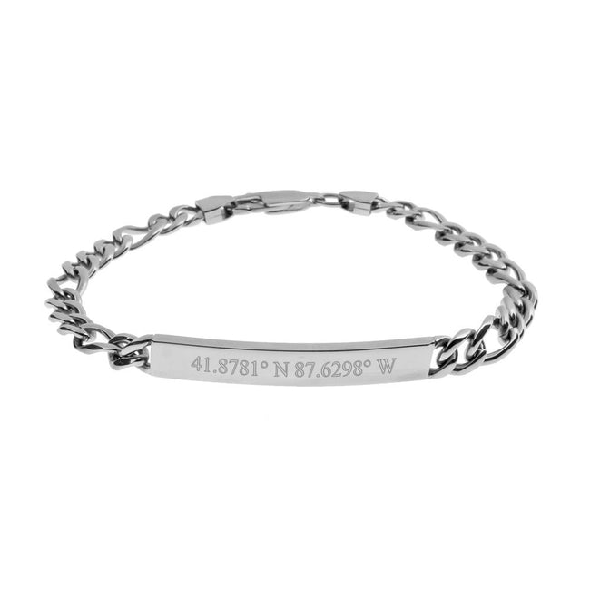 GPS Coordinates Bracelet | Engravable Stainless Steel Bracelet