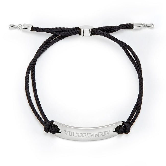 Black Silver Roman Numeral Bracelet