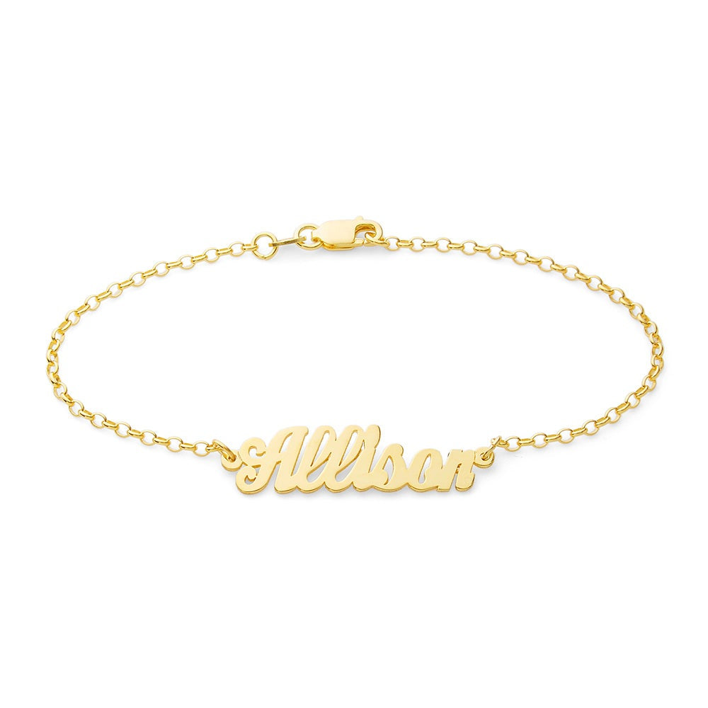 gold name bracelet