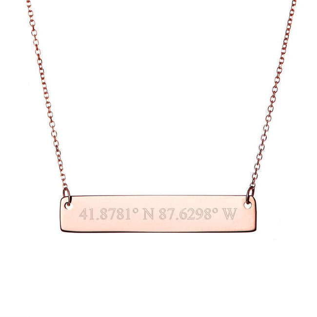 Coordinate 14K Rose Gold Bar Necklace