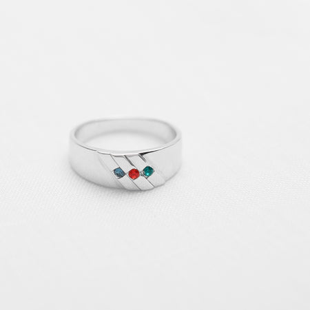 Men's Family Birthstone Sterling Silver Ring | Eve's Addiction