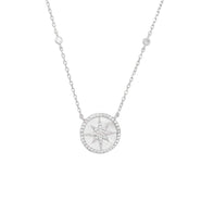 Mother of Pearl with CZ Starburst Necklace