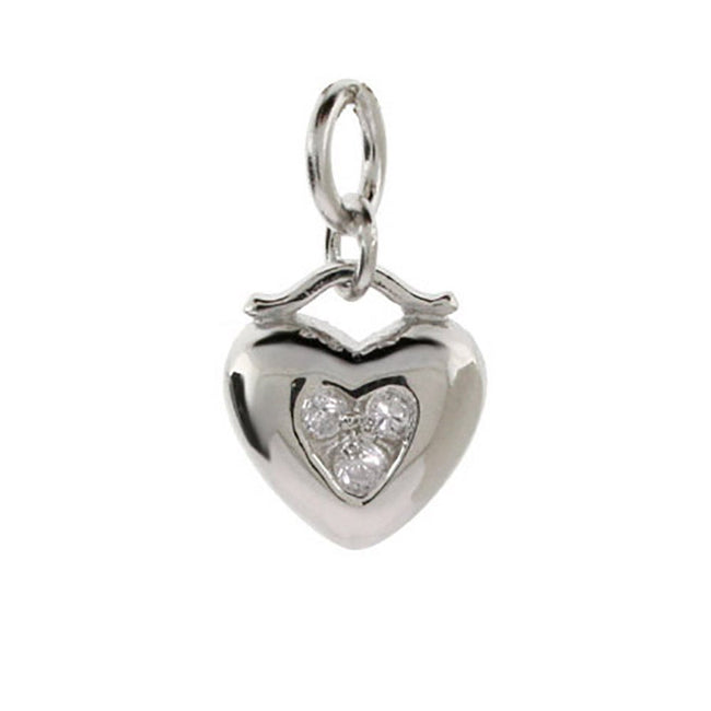 Sterling Silver CZ Heart Charm