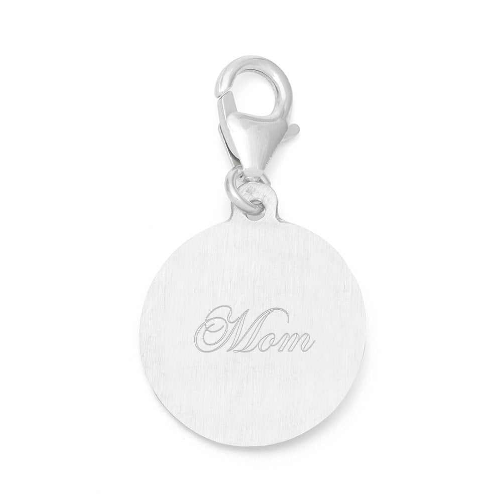 Custom Round Color Photo Silver Charm | Eve's Addiction