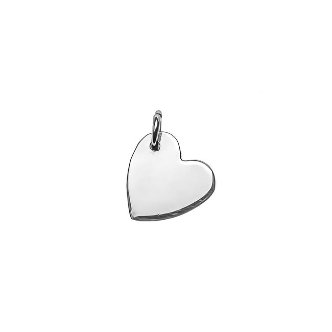 Sideways Heart Silver Charm